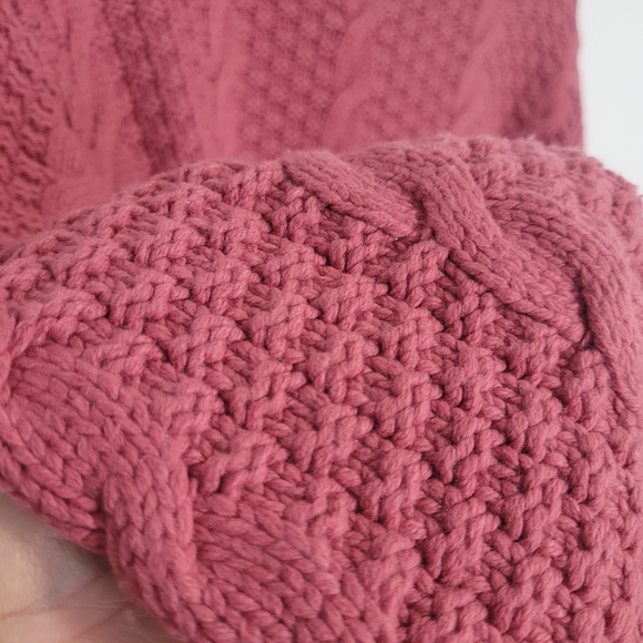 Wilfred Cable Knit Mock Turtleneck Sweater Dress Merino Wool Pink Size S Aritzia - Picture 3 of 8